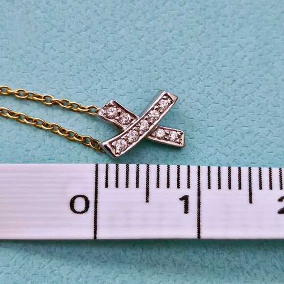 Tiffany & Co. Paloma Picasso Signature X Graffiti Diamond 18k PT950 Necklace - Picture 7 of 8